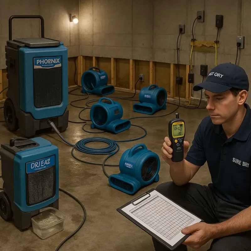 Structural Drying and Dehumidification process in Taylor Creek, FL